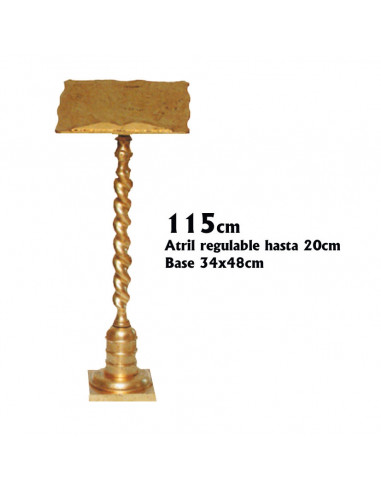 Atril Sede Madera Pie Salomonico Dorado 130cm