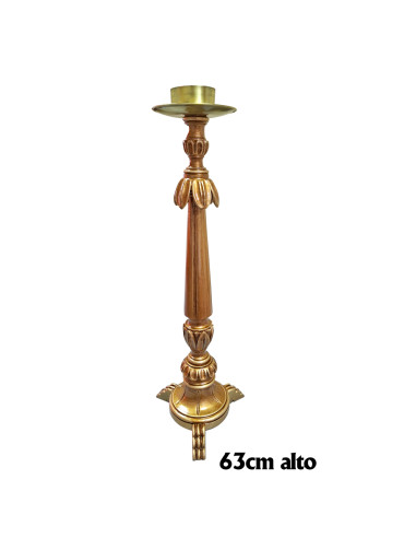 Candelabro Madera 60Cm Finos Plato Y...