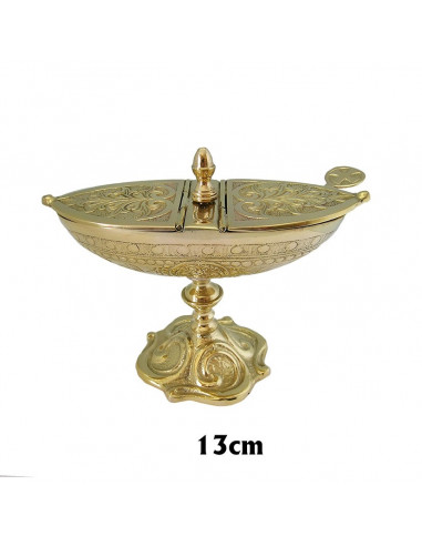 Naveta Dorada Labrada Con Base Altura...