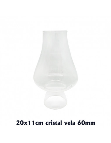 Antiviento Cristal Vela 60mm Tipo Chimenea 11x20cm Tulipa