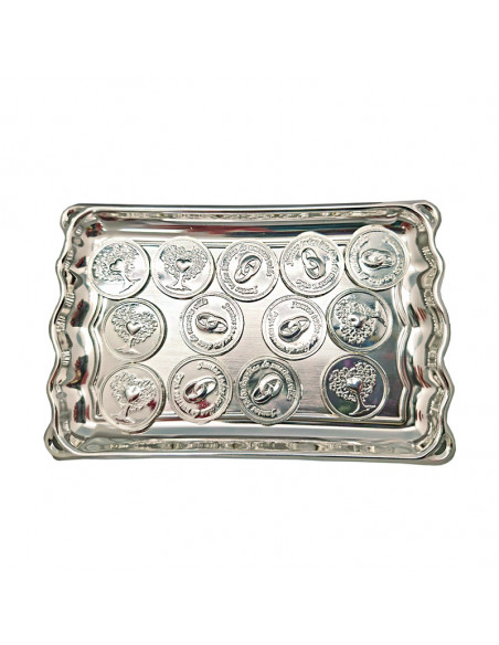 Juego Arras Metal Con Estuche Y Bandeja Plateada