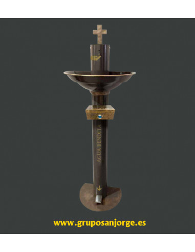 Pila Agua Bendita Con Pie Y Hucha...