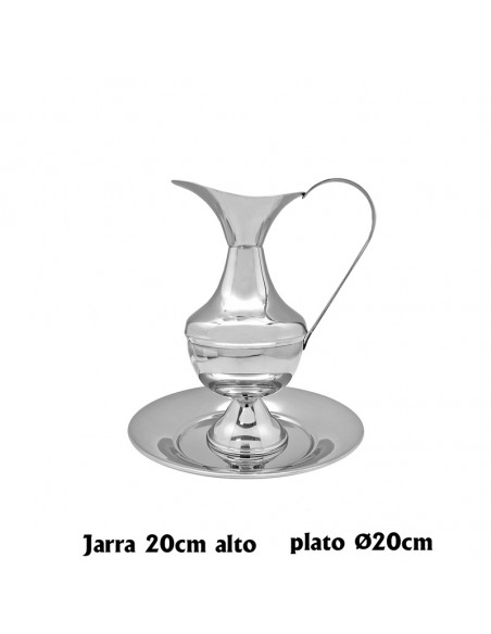 Lavamanos Liso Con Plato - 20Cm Alto Y 10Cm Ancho Y Plato 20Cm Diametro