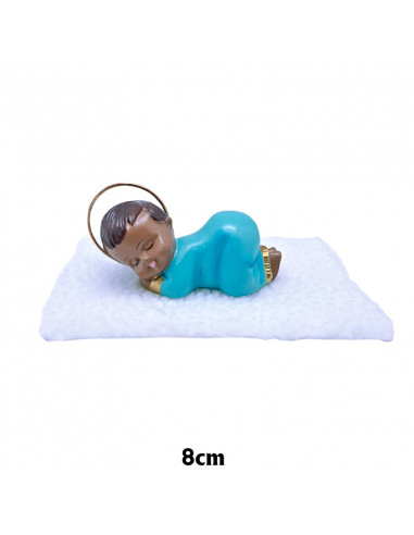 Niño Jesús Culon 8cm Marmolina Azul