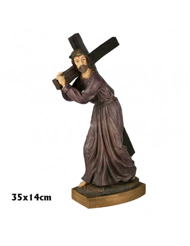 Jesús Con La Cruz A Cuestas 35X14cm...