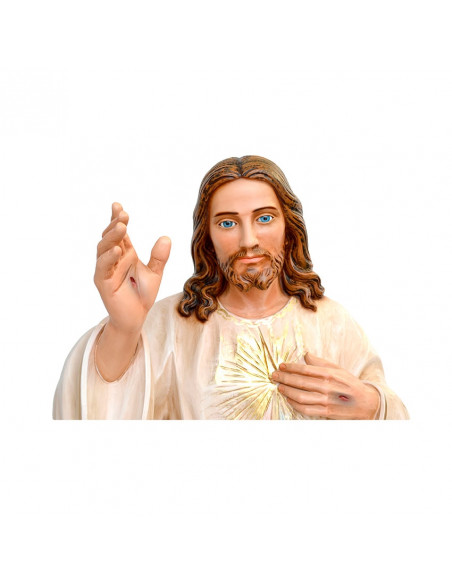 Jesus Misericordioso Res 100cm Decorado Hueco Ojos De Cristal