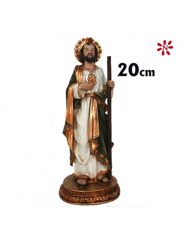 San Judas Res 20cm Base Redonda Dorada P53