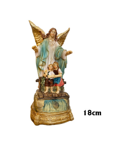 Angel Guarda Res 18Cm Con Niño Y Niña...