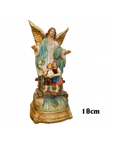 Angel Guarda Res 18cm Con Niño Y Niña...