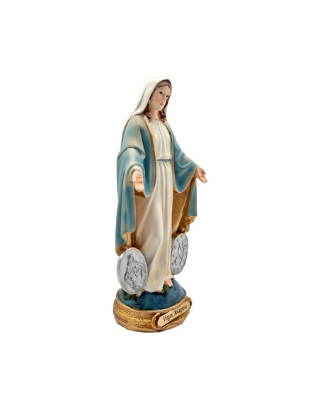 Virgen Milagrosa Res 20Cm Pj5 Y 16  Base Redonda Dorada Con Nombre