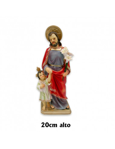 San Jose Con Niño Jesus De Pie Res 20cm Base P61