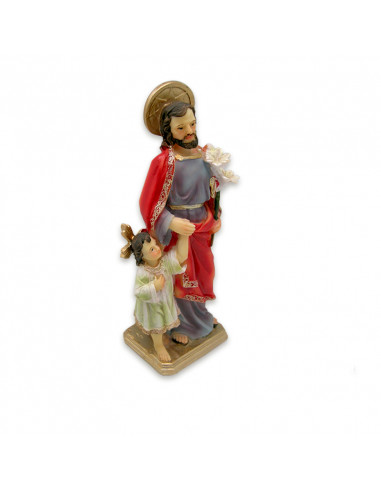 San Jose Con Niño Jesús De Pie Res 20cm Base P61