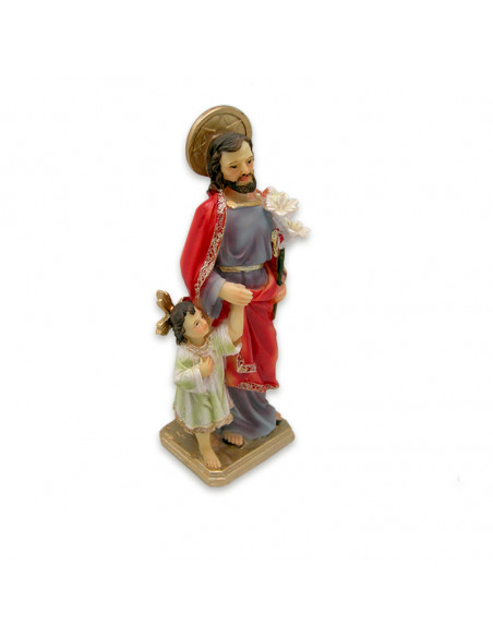 San Jose Con Niño Jesus De Pie Res 20cm Base P61