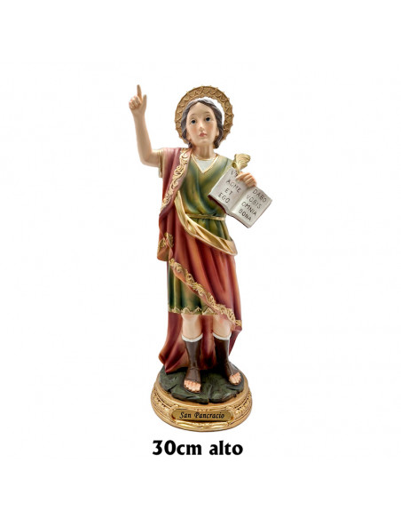 San Pancracio res 30cm PJ10 base redonda dorada con nombre