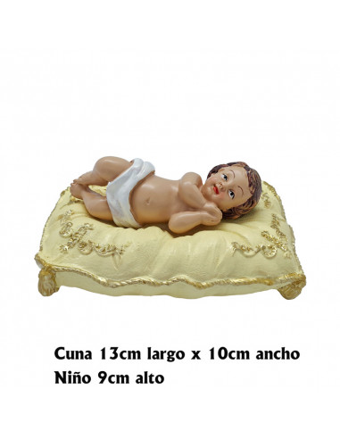 Niño Jesús 9cm Manos Juntas PL04 Sobre Cojin 14x10cm separado