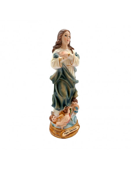 Virgen Inmaculada res 20cm PJ15 base redonda dorada con nombre