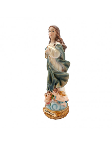 Virgen Inmaculada res 20cm PJ15 base redonda dorada con nombre