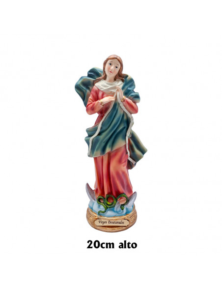 Virgen Inmaculada Res 20Cm Pj15 Base Redonda Dorada Con Nombre