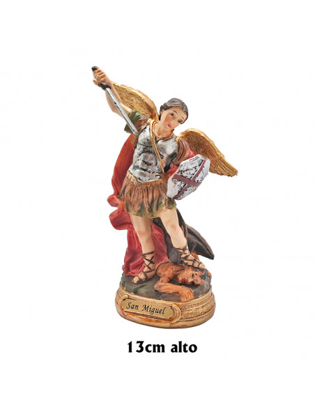 San Miguel Res 13Cm Pj18 Con Escudo Base Redonda Dorada Con Nombre