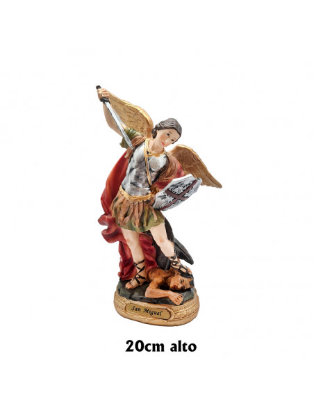 San Miguel Res 13Cm Pj18 Con Escudo Base Redonda Dorada Con Nombre