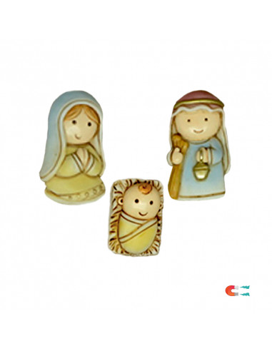 Iman Nacimiento 3 Figuras Infantiles 6cm Colores Suaves P