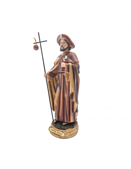 Santiago Apostol res 20cm PJ14 base redonda dorada con nombre