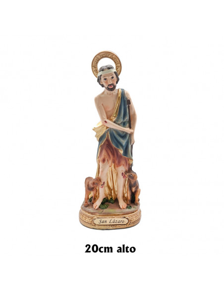 San Lazaro Res 20Cm Pj8 Base Redonda Dorada Con Nombre