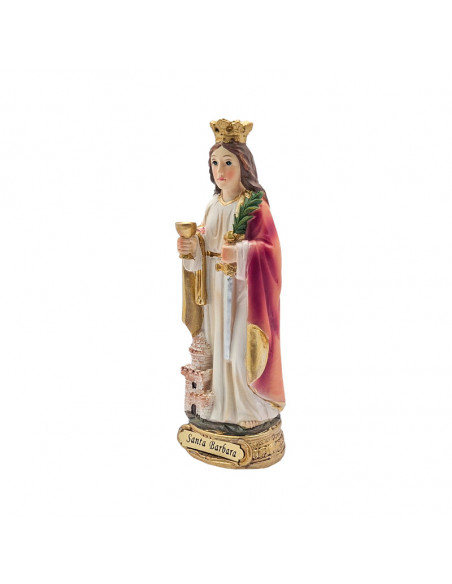 Santa Barbara res 13cm PJ17 base redonda dorada con nombre