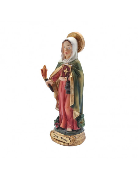 Santa Marta antorcha biblia y dragon res 13cm PJ9 base redonda dorada con nombre