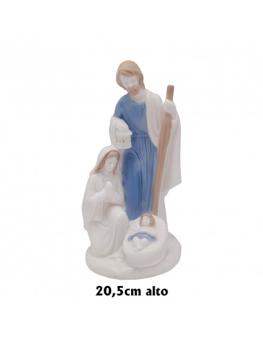 Nacimiento Sagrada Familia Porcelana Color 20. 5x11cm San Jose En Pie