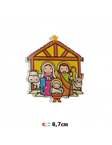 Iman nacimiento Sagrada Familia pesebre estrella vaca y burro 8x7cm resina