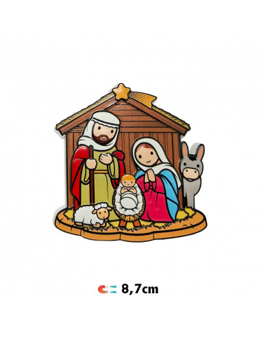 Iman nacimiento Sagrada Familia pesebre oveja y burro 8x7cm resina