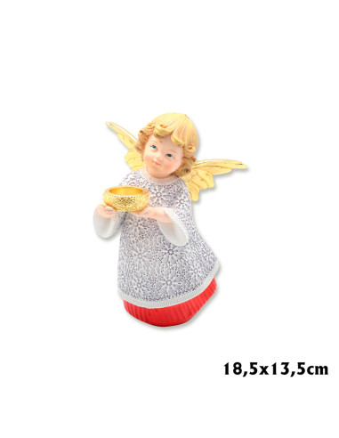 Angel Res Con Cuenco En Las Manos 18....