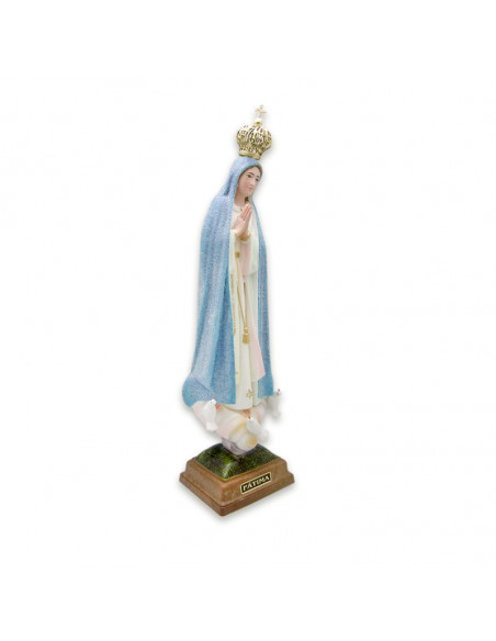 Virgen Fatima 30Cm Higrometro Cambia Color Del Manto Con El Tiempo