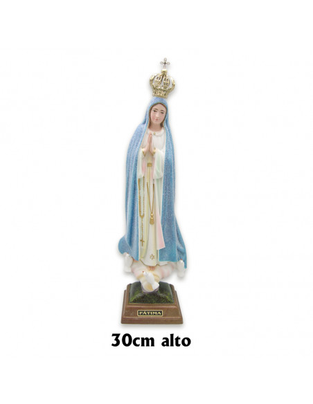 Virgen Fatima 30Cm Higrometro Cambia Color Del Manto Con El Tiempo