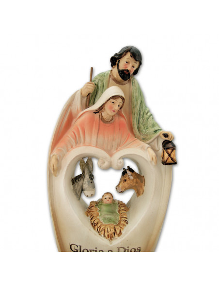 Sagrada Familia Con Texto 21X11. 5Cm Gloria A Dios