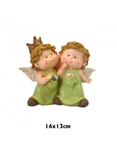 Dos Angelitos Niños 16X13cm Juntos De...