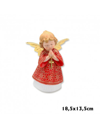 Angel Res Manos Con Cruz 18. 5cm Pn...