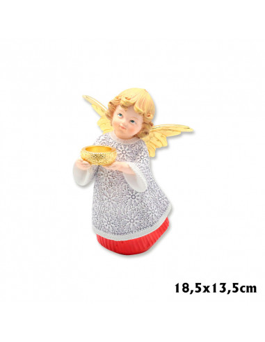 Angel Res Con Cuenco En Las Manos 18....
