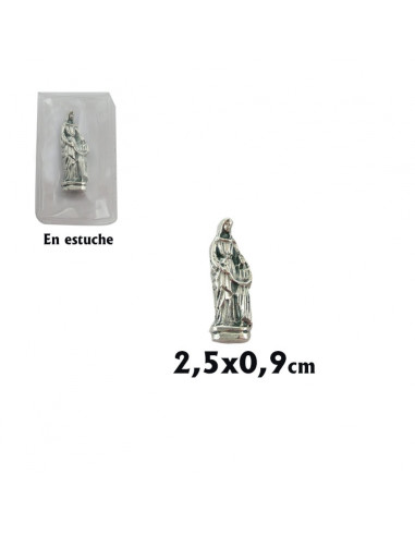 Virgen Carmen Madera 55cm Decorada A Mano Estilo Envejecido
