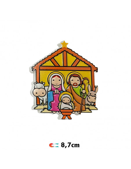 Iman Nacimiento Sagrada Familia Pesebre Estrella Vaca Y Burro 8X7cm Resina