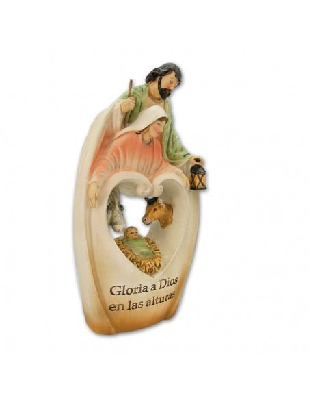 Sagrada Familia Con Texto 21X11. 5Cm Gloria A Dios