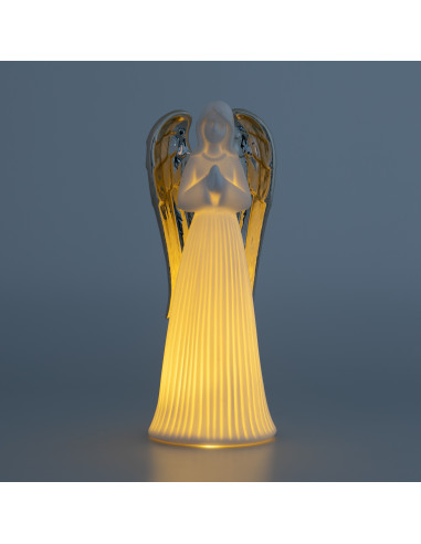 Angel Porcelana Blanca Vestido Rayado...