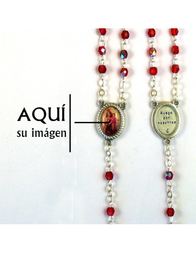 Rosario Cristal Tallado 4mm Rojo