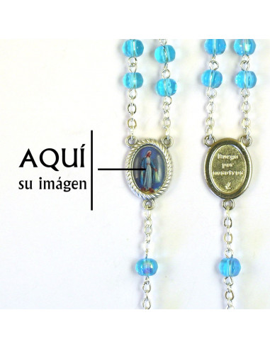 Rosario Cristal Tallado 6mm Azul