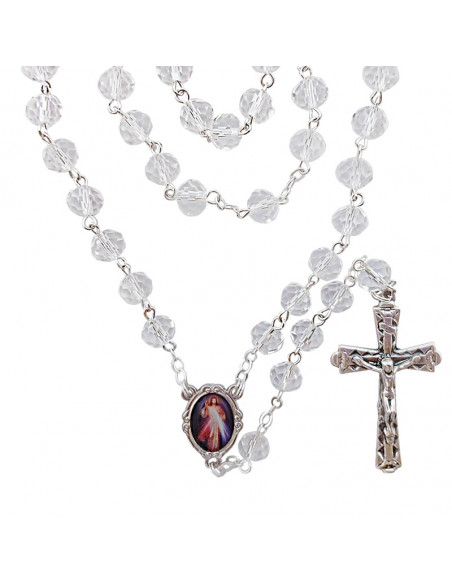 Rosario Cristal Tallado 7mm Transparente
