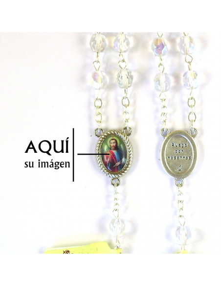 Rosario Cristal Tallado 7mm Transparente