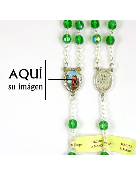 Rosario Cristal Tallado 7mm Verde