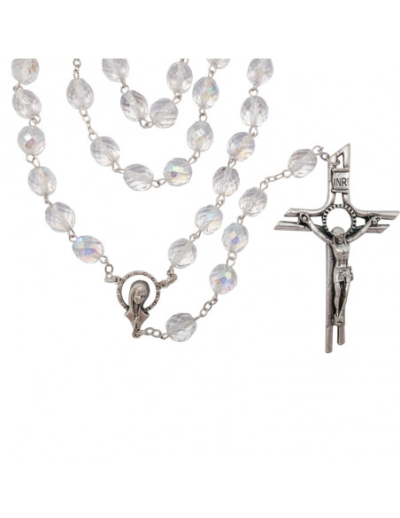 Rosario Cristal Tallado 10mm Transparente
