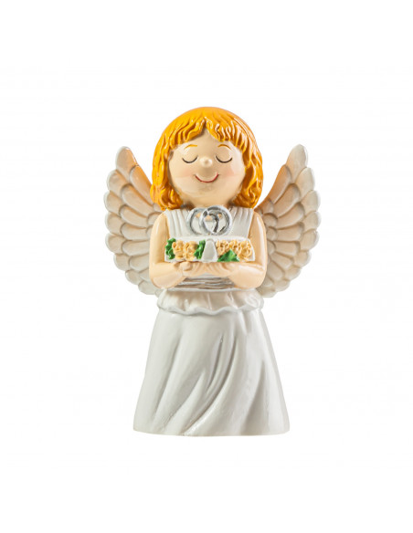 Angel Del Matrimonio Anillos Plateados 9Cm Infantil